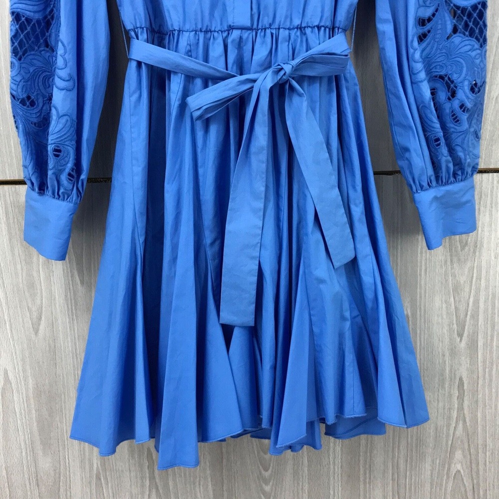 Maje Royal Blue Embroidered Mini Dress - Picture 11 of 17